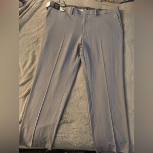 Haggar Straight Fit Coastal Comfort‎ Chino Pants Gray 42x32 Big & Tall